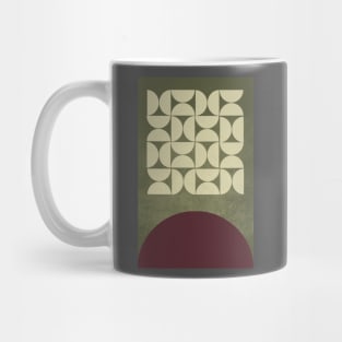 Midcentury Abstract Red and Cream Geometric Print Mug